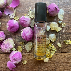 Devil May Care Potion Roller Peony & Citrine Infused Ritual Oil for Confidence and Luck