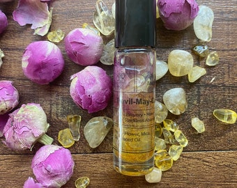 Devil May Care Potion Roller Peony & Citrine Infused Ritual Oil for Confidence and Luck