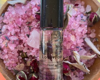 LoveFool Rose Quartz Body Potion | Rose Quartz & Morganite Roller | Self Love Crystal Perfume | Aromatic Floral Scent | Heart Healing Roller