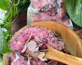 Rose Quartz Detox Bath Salts: Tea Rose, Lavender & Sage