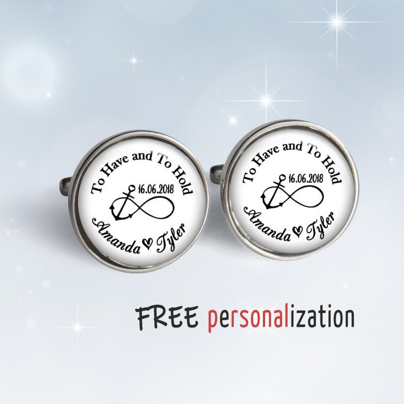 Download Groom Personalized Cufflinks Wedding Valentine S Day Gift Anchor Infinity Nautical Theme Initials Names Date Free Mockup Suit Tie Accessories Accessories Springart Fr