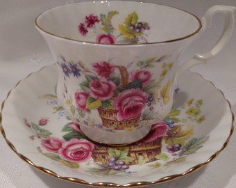 Royal Albert Basket of Flowers tea cup and saucer