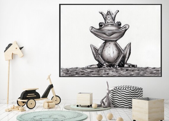 Frog Printable Frog Wall Art Funny Frog Children Room Art Etsy