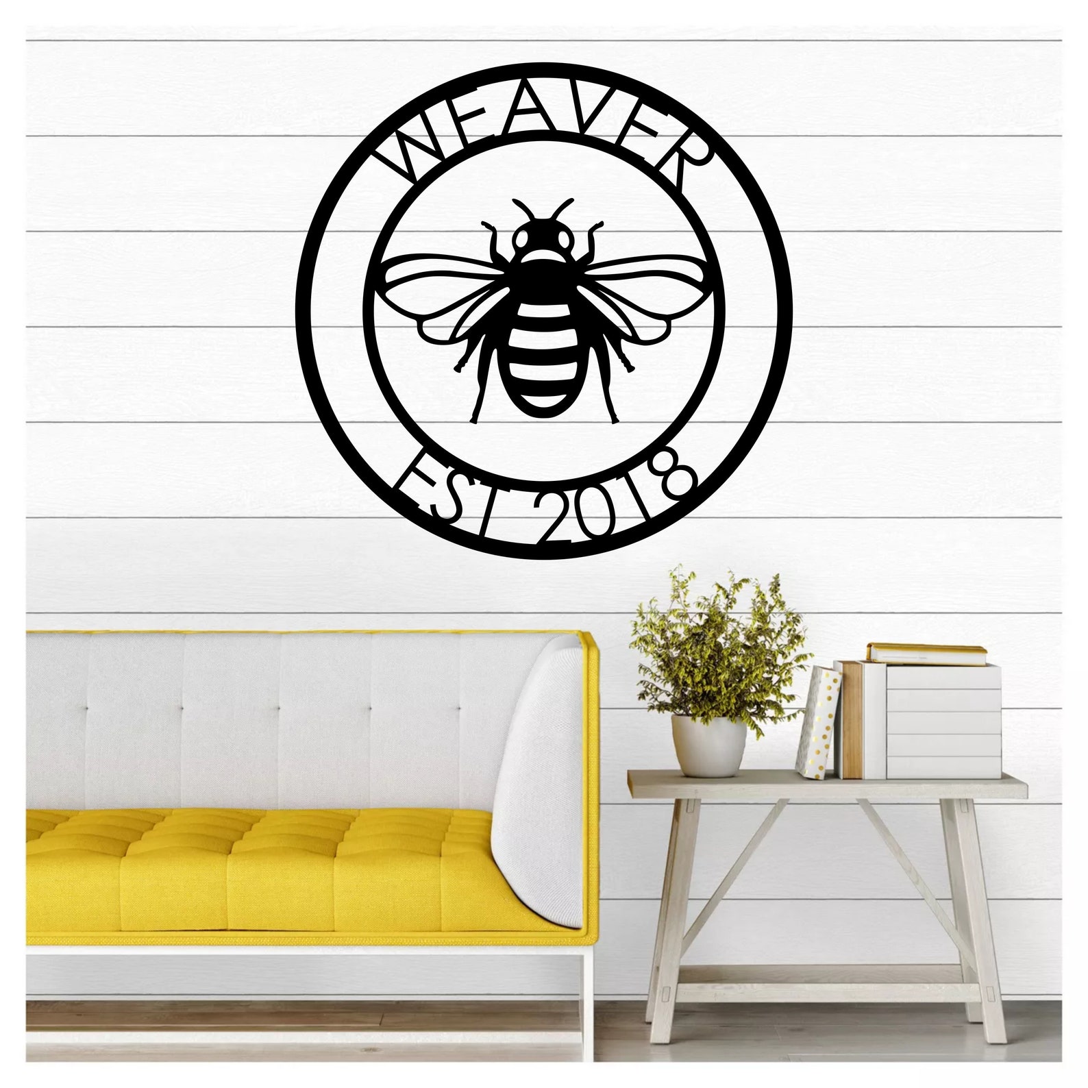 Custom Bumble Bee Metal Wall Art Name Sign Apiary Door Etsy
