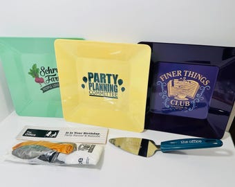 The Office Birthday Party Set: Plates, Server, Banner & Balloons