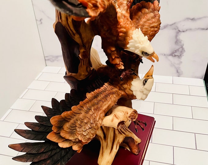 Vintage Extra-large Bald Eagle Porcelain Statue; Leonardo Two Bald ...