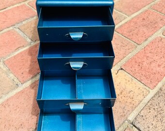 Vintage Blue Steelmasters Toolbox: Industrial 4-Drawer Storage