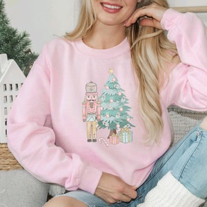 pink nutcracker christmas sweater - retro Santa - nutcracker - vintage christmas sweaters - sweater - sweatshirts - womens christmas