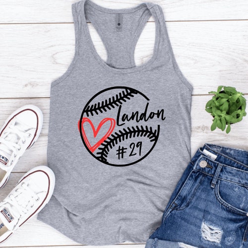 Baseball Heart Personalized Tank Baseball Mom Tank Tops Etsy