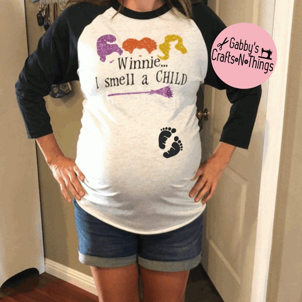 hocus pocus pregnancy annoucement - hocus pocus shirt - pregnancy announcement - halloween - i smell children - hocus pocus - pregnant shirt