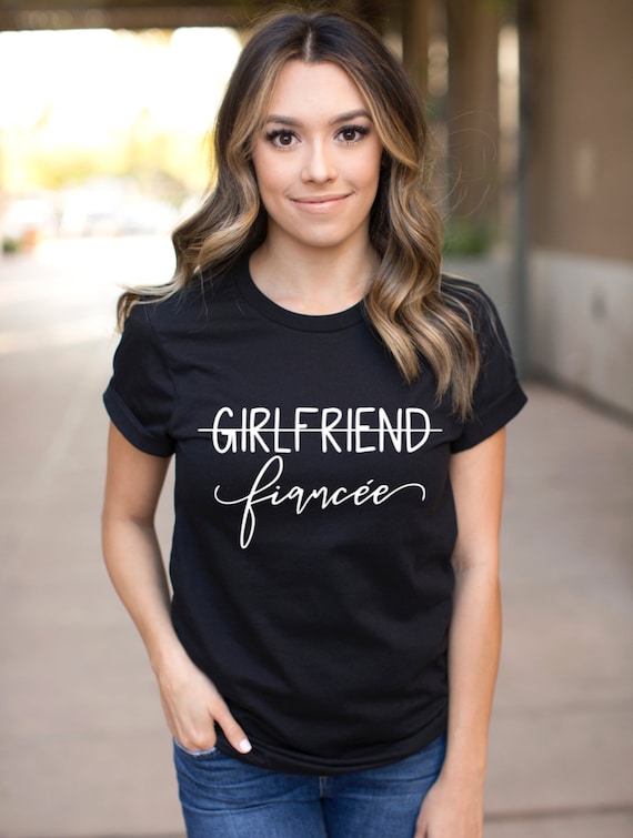Womens Girlfriend Fiancee Engagement T-Shirt Womens Girlfriend Fiancee Engagement T-Shirt