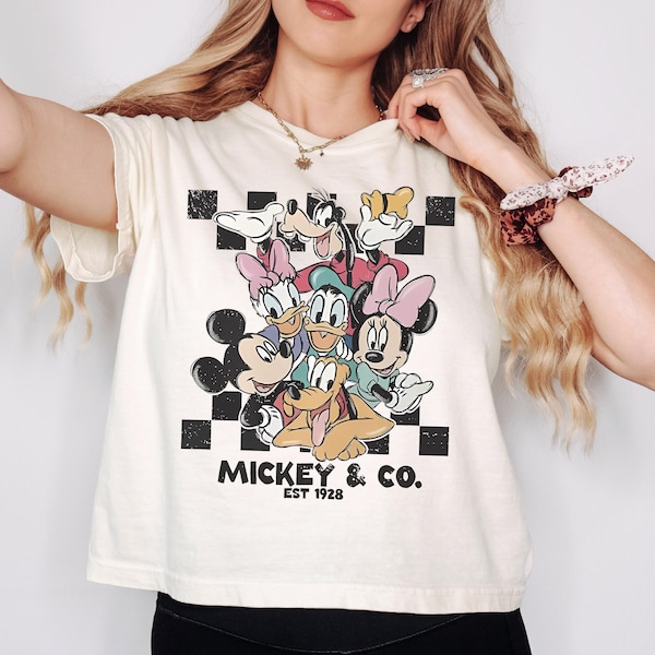 boxy cropped comfort colors mouse friends shirt - mouse and friends - family trip - summer shirts girls best day ever shirt happiest place