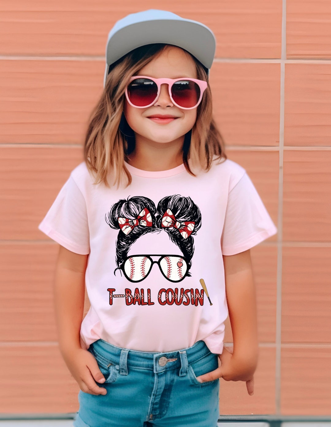 Tball Cousin Shirt T Ball Cousin Buns Shirts Pigtail Bun Shirts Girls