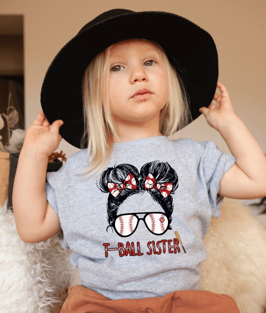 Tball Sister Shirt Tee Ball Sister Bun Shirts Baseball Team Shirts T