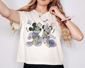 boxy cropped comfort colors mouse friends shirt - mouse and friends - family trip - summer shirts girls best day ever 80s mouse retro mouse