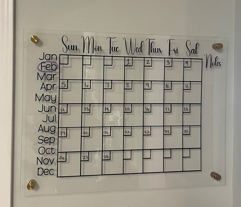 DIY Calendar SVG for Acrylic Calendars Etsy