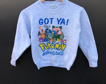 POKEMON YOUTH SIZE 5 JERSEY VINTAGE RETRO VTG ASH PIKACHU BALL STITCH CATCH EM