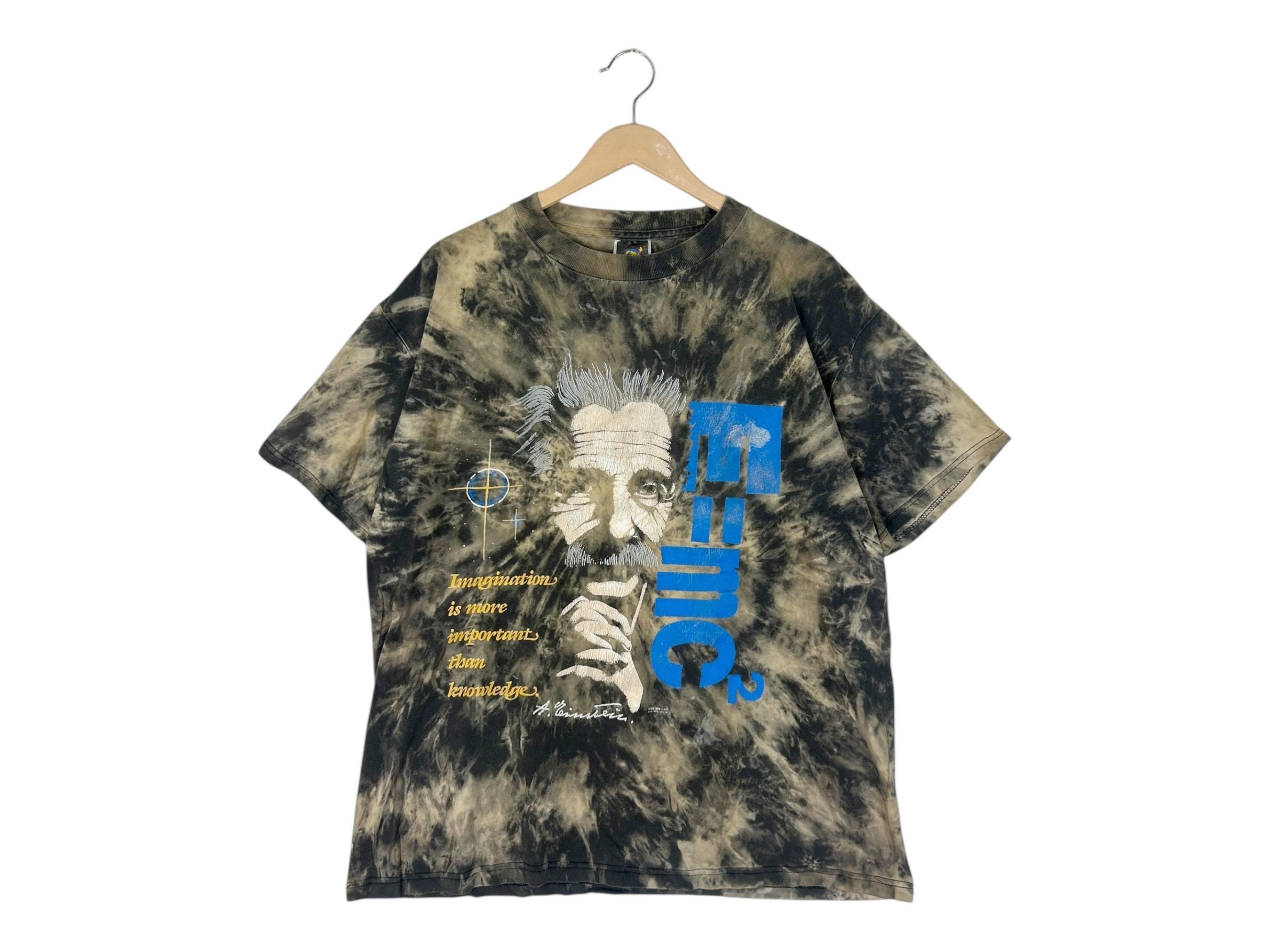 vintage des années 90 Albert Einstein, E Mc2, l'imagination est plus importante que la connaissance/Pop Art/ Streetwear/Scientifique/Taille L