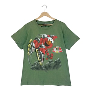 Vintage 90s Elmo T-Shirt: Sesame Street Roller Blade Tee, Size M