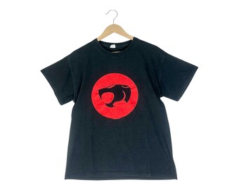 Vintage 90s Thundercats Promo T-Shirt – OG Logo Graphic / Classic Cartoon Series Tee / Black Pro Delta Shirt – Size M