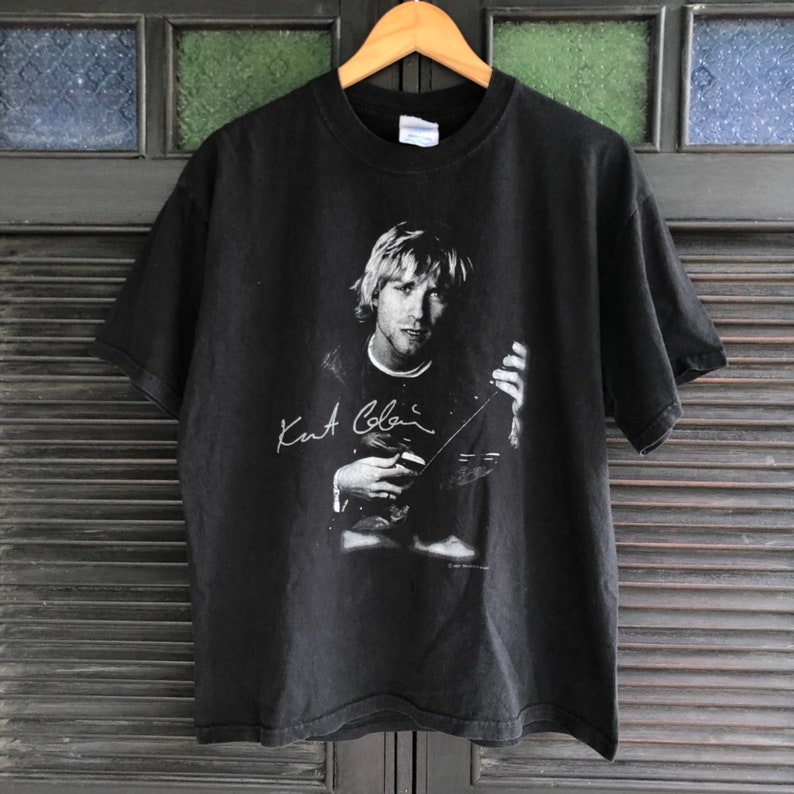 Vintage Iconic Nirvana Vocalist Kurt Cobain T-Shirt Grunge | Etsy