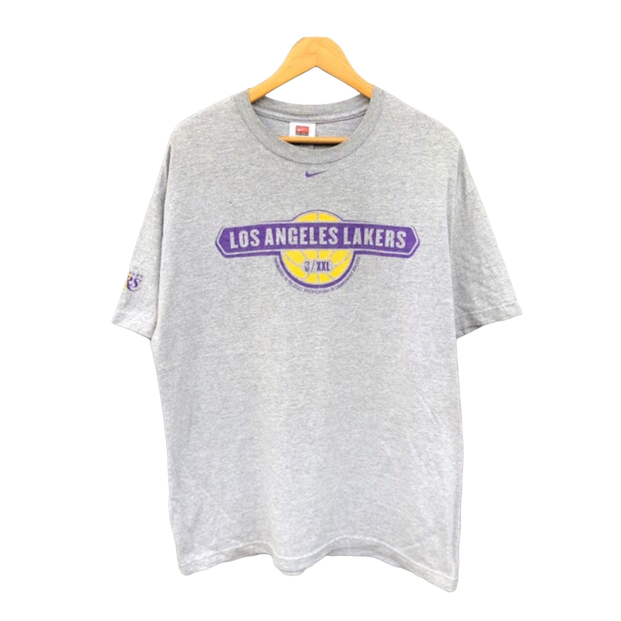 Nike Los Angeles Lakers Sweatshirt Boys Medium Center Swoosh Purple White  Crew