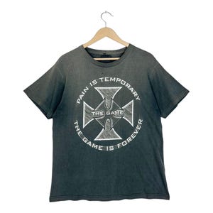 Vintage Pain Is Temporary The Game Is Forever / Triple H / WWF / WWE Wrestler / Black Disstresed Tee Size M