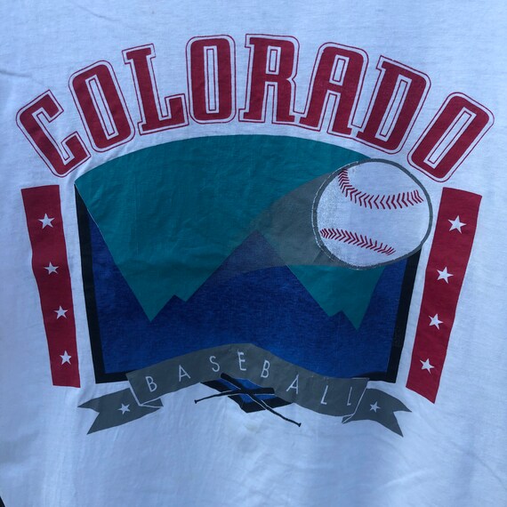 Vintage 90s Colorado Baseball with cross bat logo… - image 4