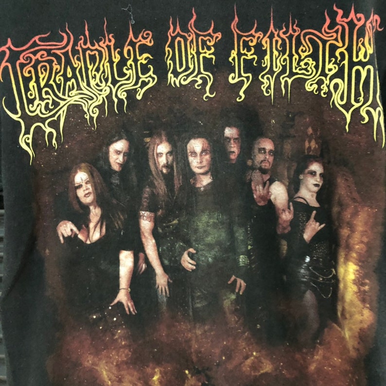 English extreme metal band formed in Suffolk By Under Licence Brovado 20\u2019s England in 19 Vintage Cradle of Filth Line Up Band Tshirt