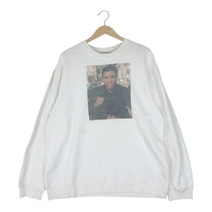 Vintage 90s Guess Oscar De La Hoya Sweatshirt – Rare Autograph Print / Retro Boxing Legend Sportswear / Made in USA – Size L