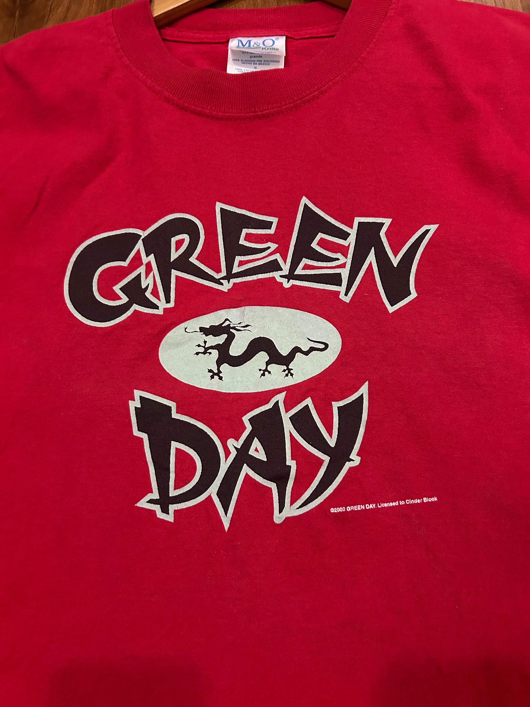 Vintage Green Day Tour T-shirt – 2000 Red Dragon Logo, Size L - Etsy