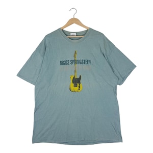 Vintage Bruce Springsteen & The E Street Band T-Shirt – Rock Legend, Guitar Icon, Blue (Size XL)