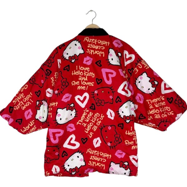 Vintage Hello Kitty Kimono Hanten – Rare Japanese Cotton Robe