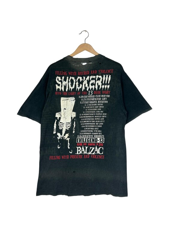 新品デッドストック!BALZAC・Tシャツ　黒　L Vintage 90s Balzac Band T-shirt – Distressed Horror Punk, Made in