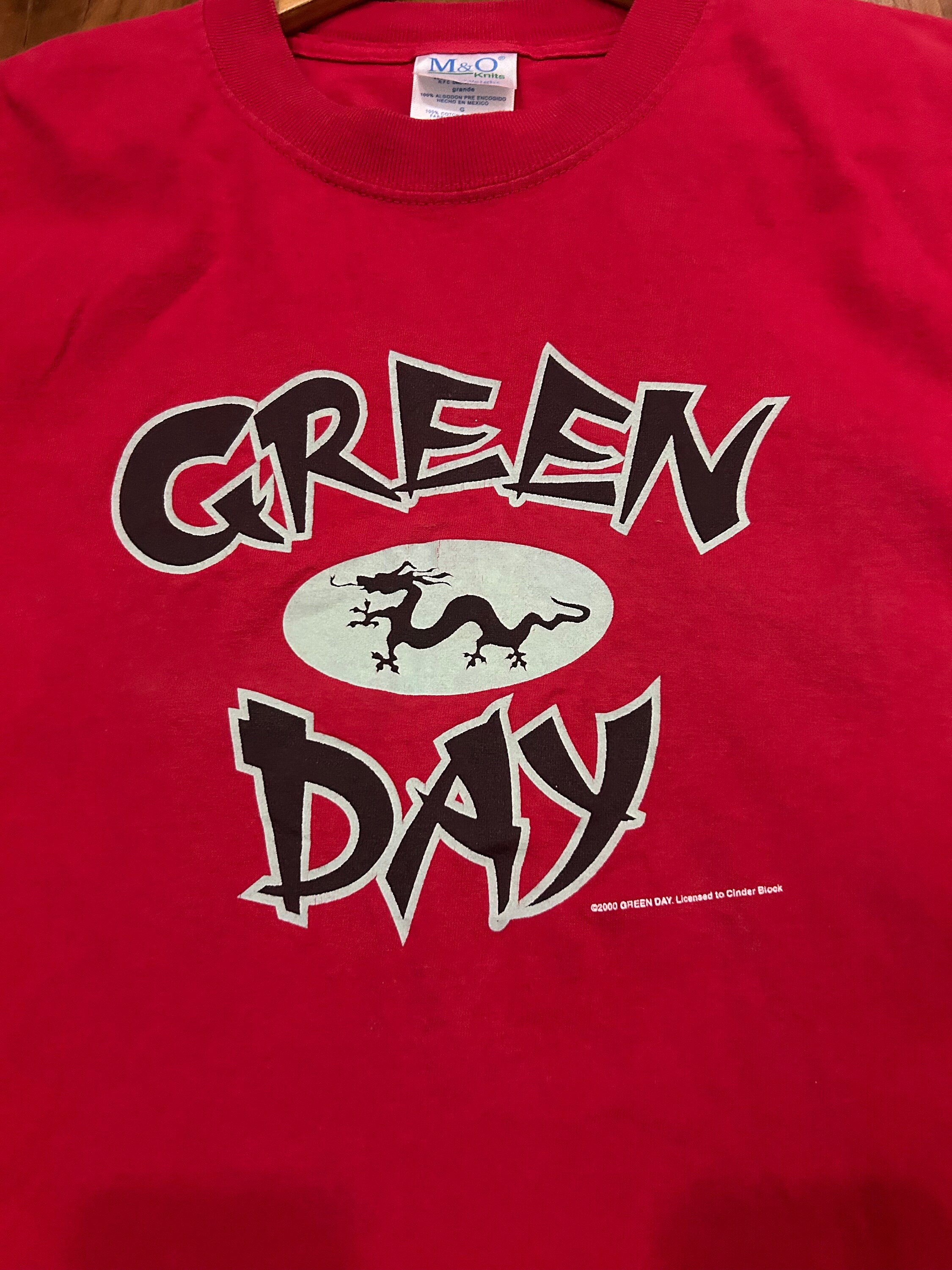 Vintage Green Day Tour T-shirt – 2000 Red Dragon Logo, Size L - Etsy