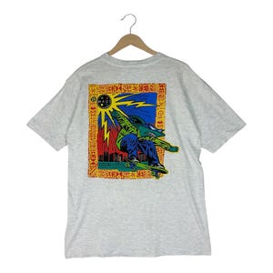 Vintage 90s Maui And Sons Skateboards Surfboard Graphic Tee – Rare Skateboarding Streetwear / Gray Cotton T-Shirt – Size L
