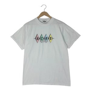 Vintage 90s Acme Skateboards Logo T-Shirt – Skateboarding Streetwear/ White Tee Size M