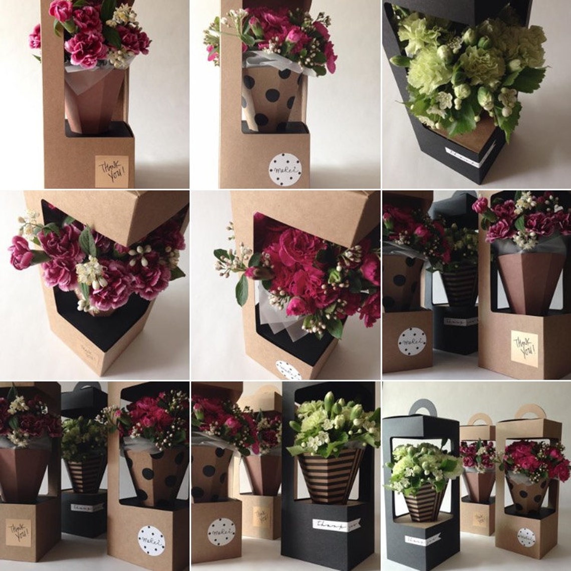 Flower cone box60ea/set Etsy