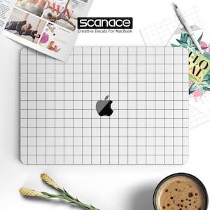White grid Macbook Decals Macbook Stickers Macbook Skins Macbook Cover Vinyl Decal for Apple Laptop Macbook Pro Macbook Air