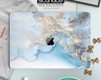 Blue watercolor Macbook Decals for Macbook Skins Macbook Cover Vinyl Decal for Apple Laptop Macbook Pro Macbook Air