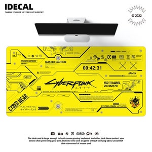 Cyberpunk Desk Mat. PU leather table mat mouse pad Insulation and waterproof mat Gift For The Geek Relieve eye fatigue Oversized placemat