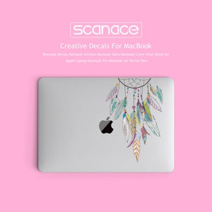 Macbook Decals Macbook Stickers Macbook Skins Macbook Cover Vinyl Decal for Apple Laptop Macbook Pro Macbook Air Feather dreamcatcher