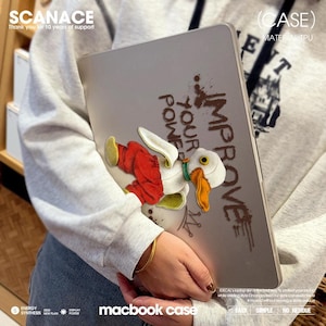 Puppe Ente Macbook case SemiClear MacBook Pro 16 M3 Hülle mit DIY Vorlage Matte Finish Stoßfeste Schutzhülle Hardcover
