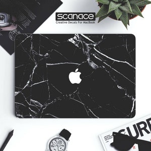 Black marble Decals for Macbook Skins Macbook Cover Vinyl Decal for Apple Laptop Macbook Pro 14/16 2024 Macbook Air15