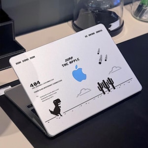 Pixel style little dinosaur MacBookAir13 M4 Air15 M4 Frosted Translucent Case Anti-Scratch Shockproof Protective Cover Original Art Printing