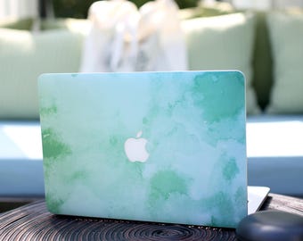 Sage Green MacBook Skin Laptop Decal for 2026 M5 Air 13 Air 15 Pro 14 Pro 16 and Neo Soft Watercolor Vinyl Wrap for Students