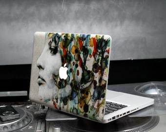 Artistic Face MacBook Skin, Color Splash Laptop Decal for 2026 MacBook Air M5, Pro 14 16, Neo, Creative Desk Decor
