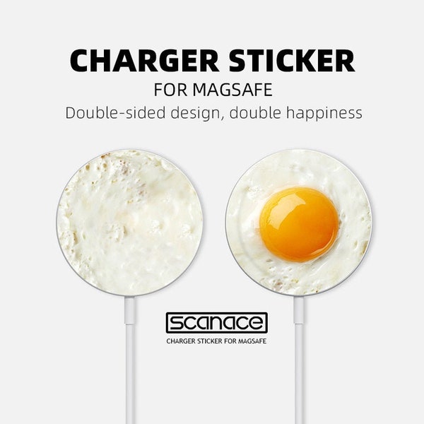 Oeuf au plat iPhone MagSafe chargeur Autocollants de protection ensemble de 2 autocollants avant et arrière (chargeur non inclus)