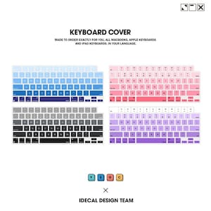 Gradient color Keyboard cover customization collection for Macbook Pro and air Apple Laptop 2020Macbook Pro M1 2020Macbook Air