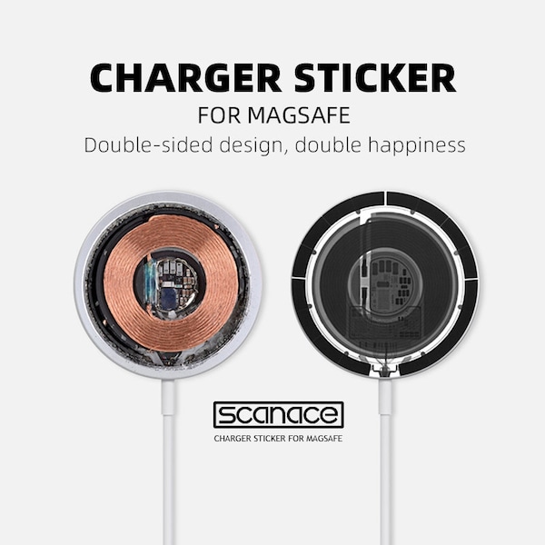 iPhone MagSafe charger Protective stickers set of 2 Front and Back stickers (charger not included)